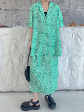 Summer Printed Loose Short Sleeves Suit